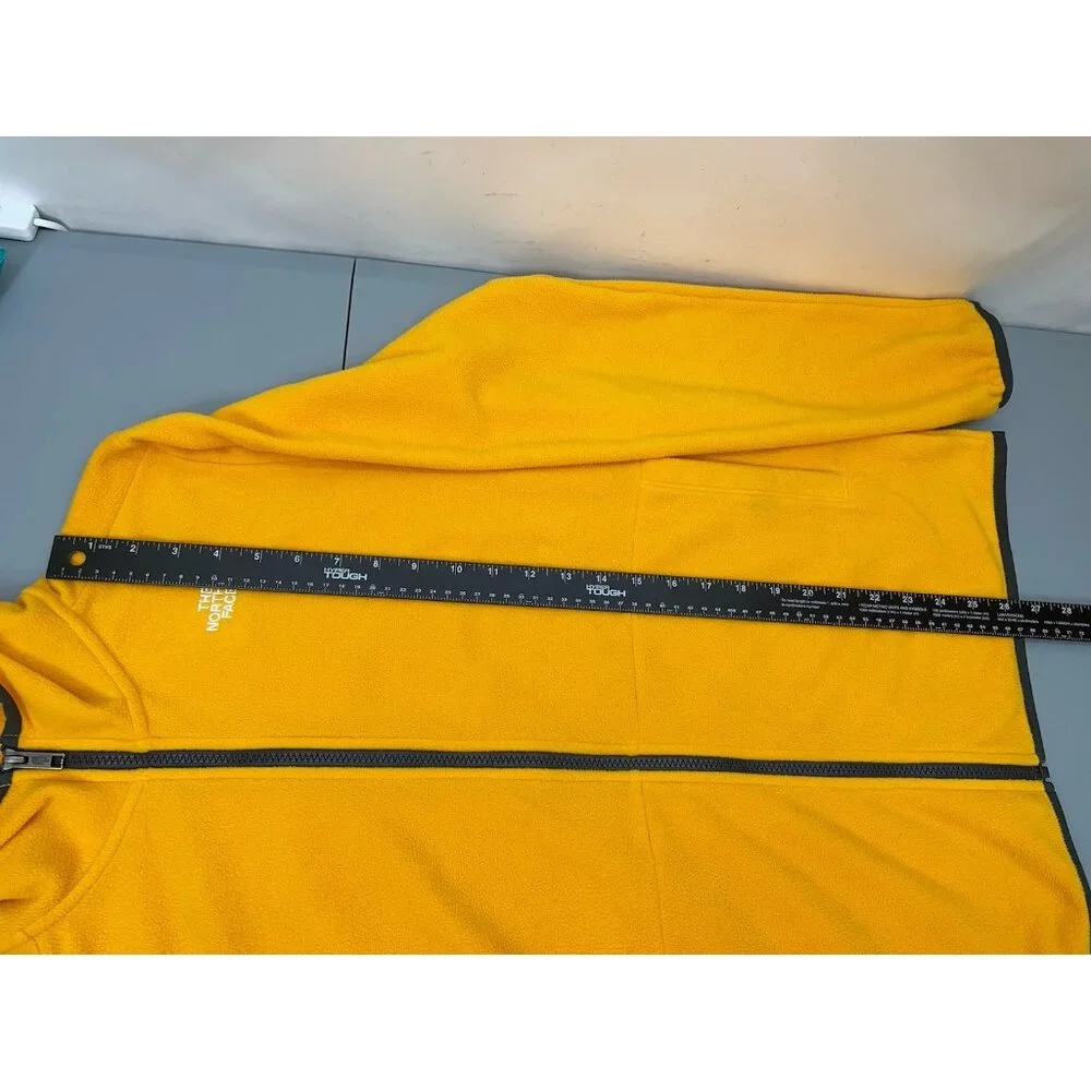 The North Face Teen Glacier Full Zip Hooded Jacket Fleece Yellow Kids XXL 18-20